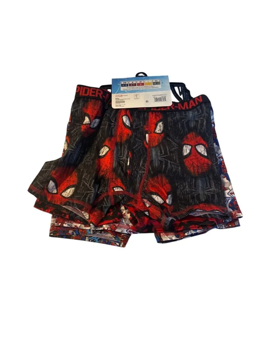 Marvel Boys Spider-Man Athletic Boxer Briefs 4-Pack Large 14/16 Red & Blue